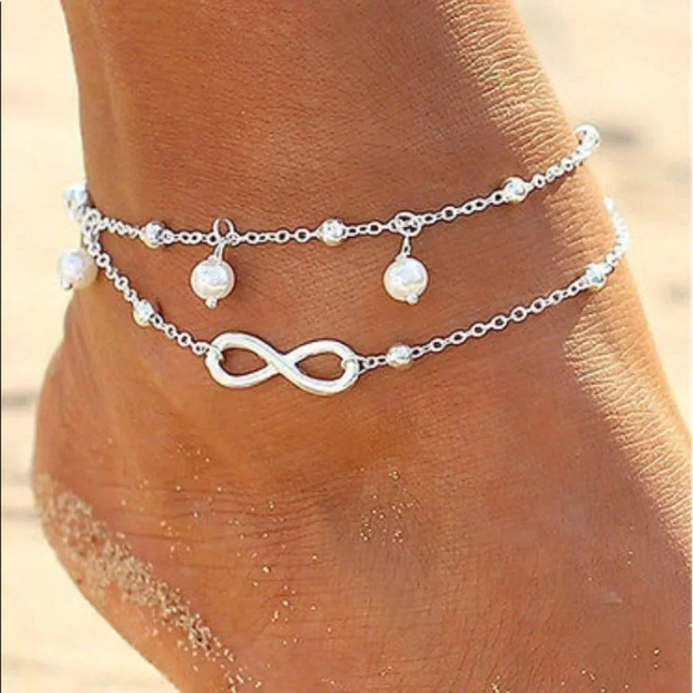 Leg Chain Forever Luck Jewelry pearl drop - Picture 2 of 7